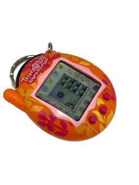 Tamagotchi Connection V3 Orange with Flowers 2004 Rare Vintage TESTED WORKING